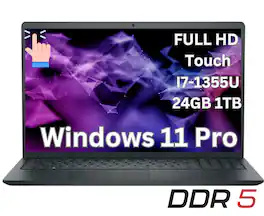 Dell - Upgraded - 15.6" 2K Touchscreen Laptop - Intel 13th Generation Core i7 1355U 2023 - 24GB Memory - 1TB Storage-Windows 11 Pro - Black