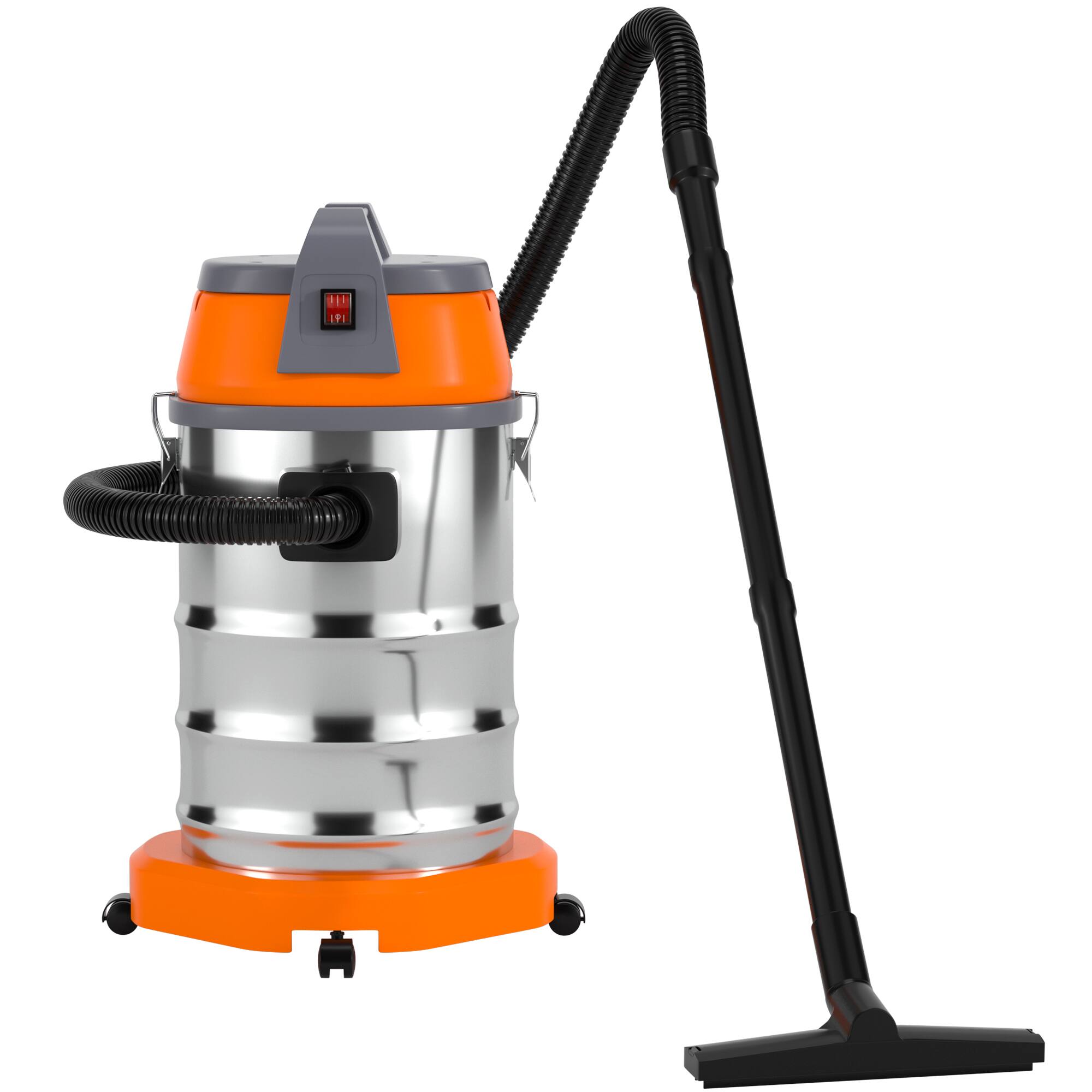 Angle. Topteng - ​​8HP 3200W 2-in-1 Wet/Dry Vacuum - 10Gal Stainless Tank, with Filter and Attachments for House Garage Workshop Car - Orange&Silver.