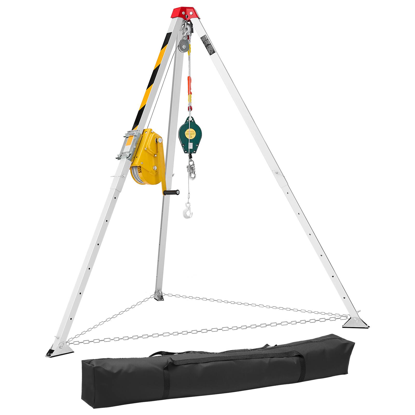 Front. VEVOR - Confined Space Tripod Kit, Heavy Duty Rescue Tripod Lifting Hoist 1800 lbs Winch, 4.1 ft Adjustable Legs - Silver.