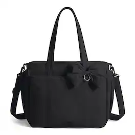 Bagsmart - Multi-Functional Diaper Tote Bag, Convertible Mommy Bag with Detachable Bottle Pouch & Changing Pad - Black