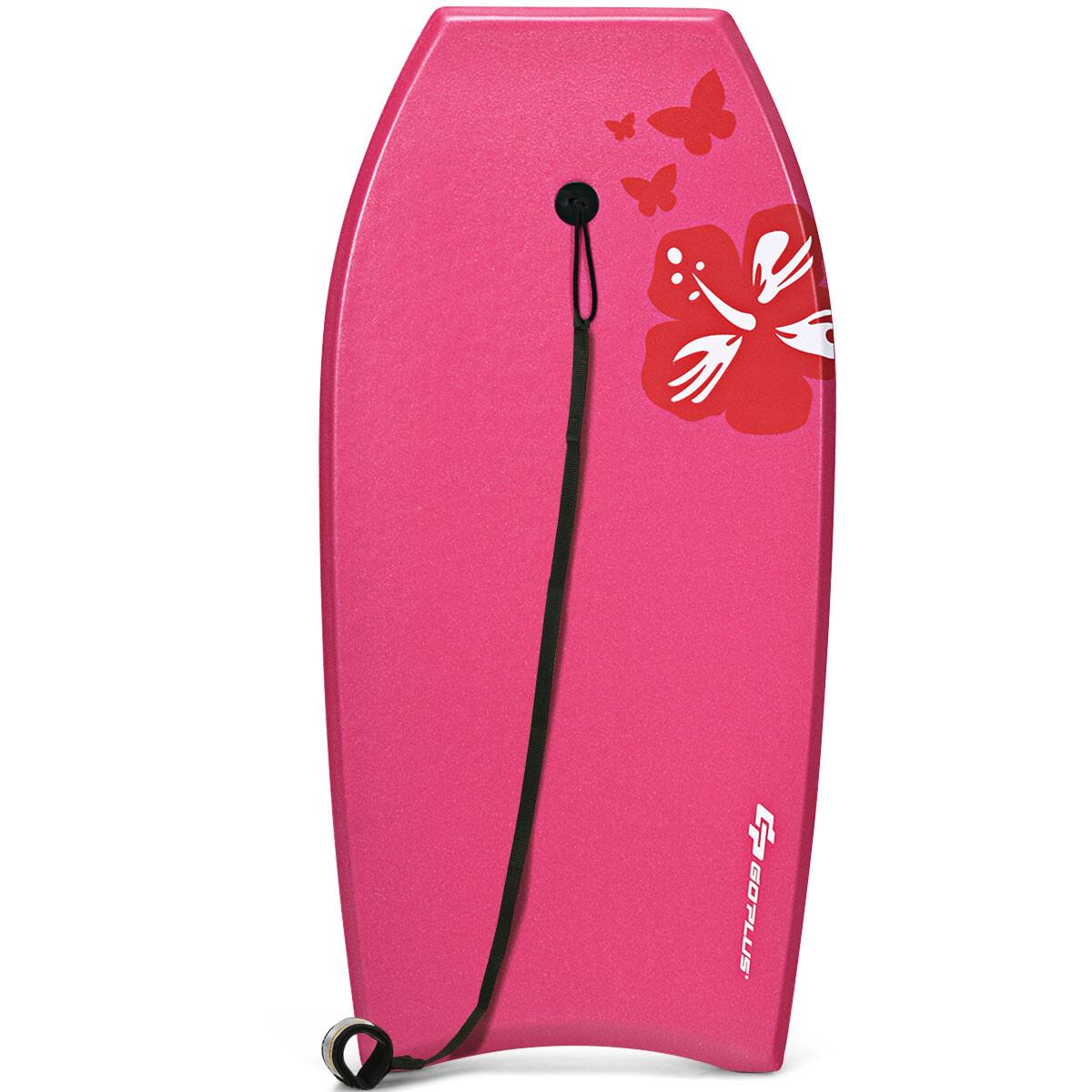 Alt View 9. GOPLUS - Goplus 41" Super Lightweight Bodyboard Surfing W/Leash EPS Core Boarding IXPE - Pink.