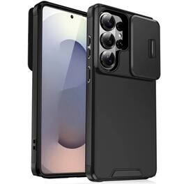 UUCOVER - Dual Layer Protective Case for Samsung Galaxy S26 Ultra with Slide Camera Lens Cover, Shockproof Drop-proof Matte Shell - Black