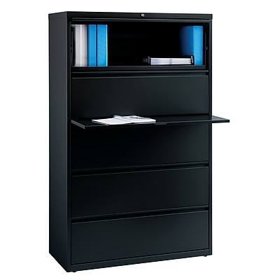 Alt View 8. Staples - HL8000 Commercial 5 File Drawers Lateral File Cabinet, Locking, Black, Letter/Legal, 42"W (21748D) - Black.