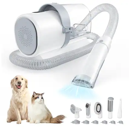 Front. Bestier - Dog Grooming Clippers Kit with 2.5L Cup, 3 Suction Modes, Cordless Clippers, 5 Groomer Tools, Low Noise Pet Hair Trimmer.