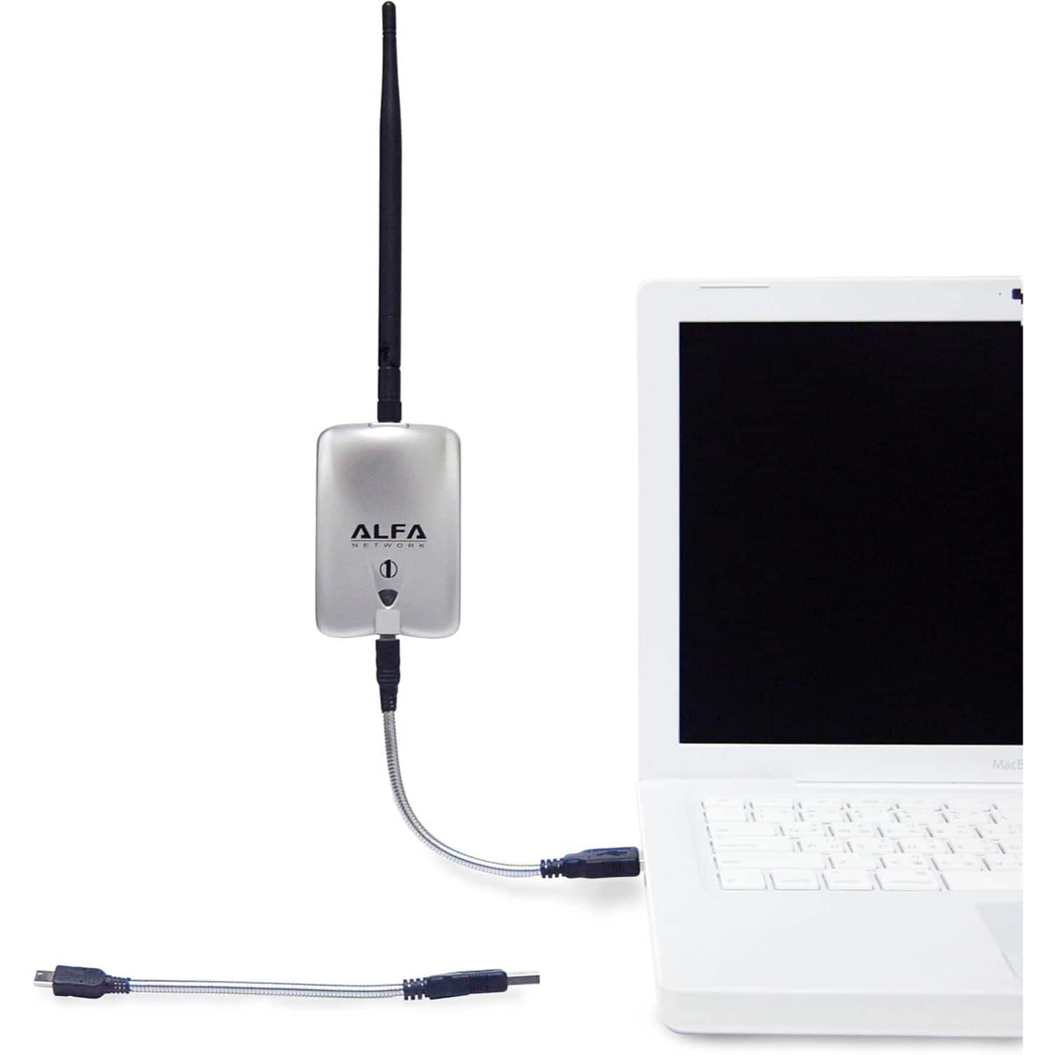 Alfa - Mini USB Cable Flexible Bendable Short USB Extension Cable Compact Portable Design - Black