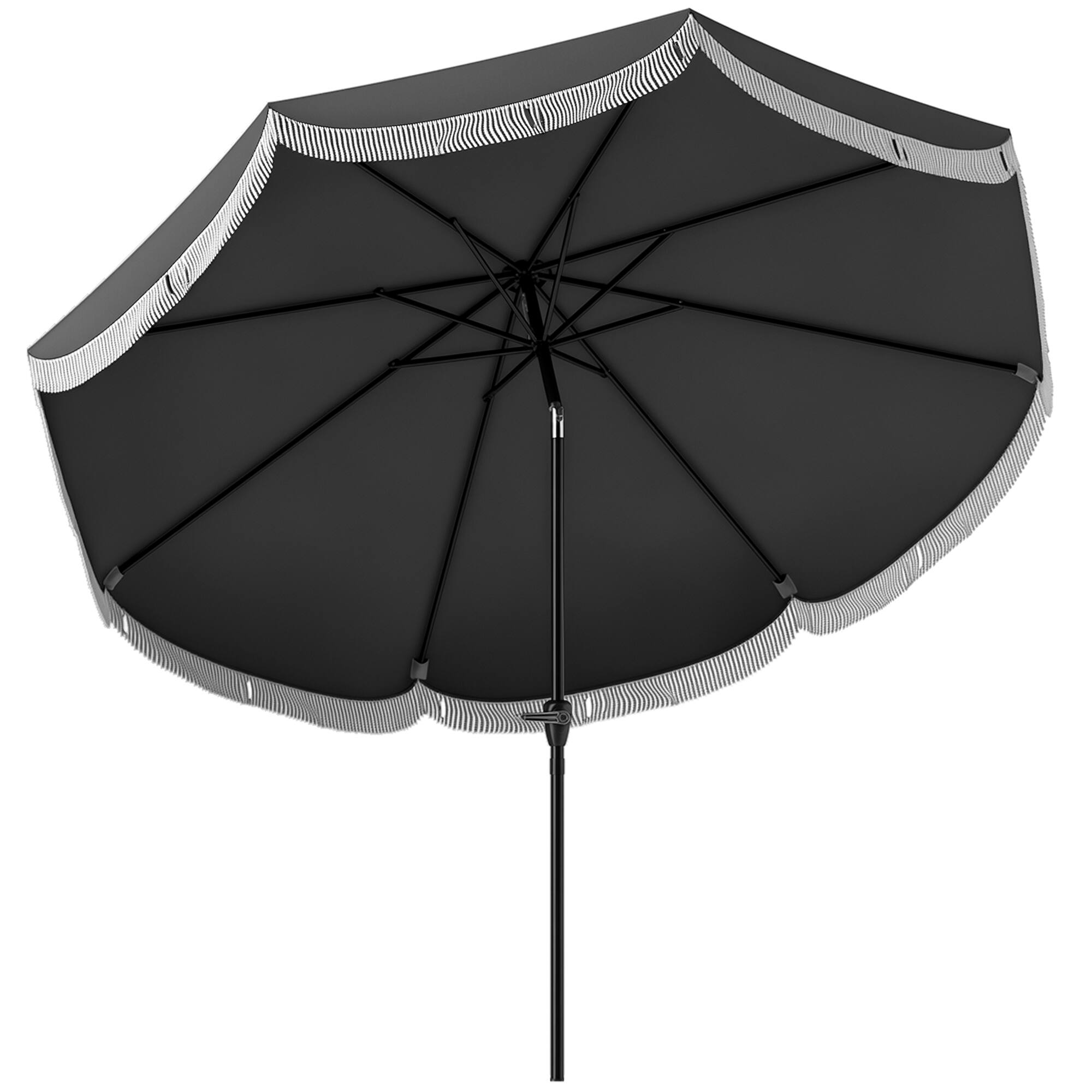 Photos - Parasol Outsunny  9FT Patio Umbrella, UPF 30+ Outdoor Market Umbrella with Crank, 8 Ribs, Push Button Tilt, Vented Patio Table Umbr 