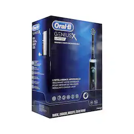 Oral-B - Genius X Limited Rechargeable Electric Toothbrush with 1 Replacement Brush Head, Travel Case, Midnight - Black