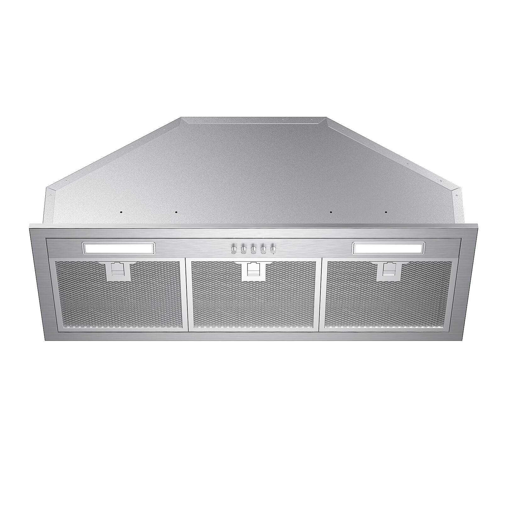 Front. VIKIO - 30 inch Ducted 300-CFM Recirculating Stainless steel Insert Range Hood with Charcoal Filter - Stainless steel.