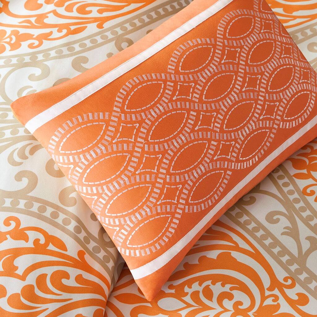 Alt View 1. Gracie Mills - Gracie Mills Nichole Chic Damask Print Comforter Set - Orange.