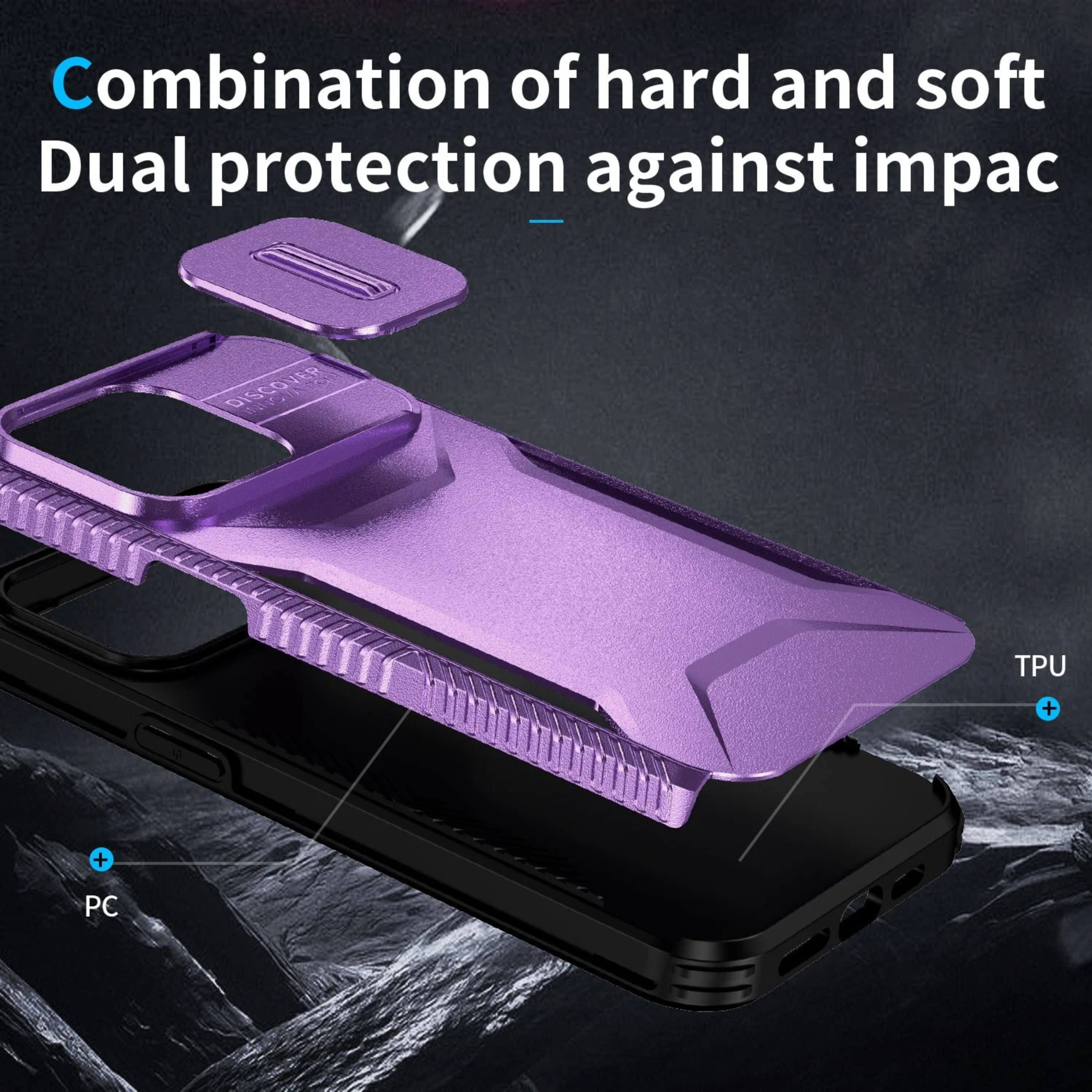 Combination of hard and soft  
Dual protection against impact  
- DISCOVER TPU + PC