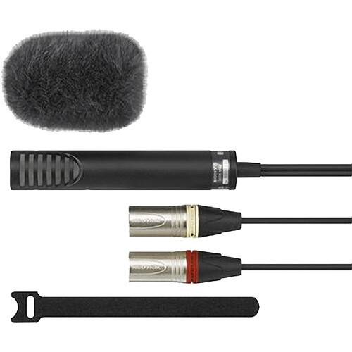 Alt View 4. Sony - Sony ECM-MS2 Stereo Electret Condenser Microphone – XLR Mic for DSLR & Camcorders | More - Black.