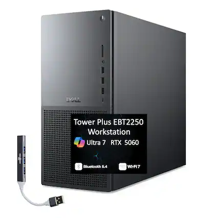 Dell Tower Plus EBT2250 Workstation Ultra 7 RTX 5060 Bluetooth 5.4 Wi-Fi7