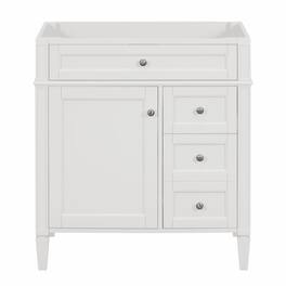 Boyel Living - 30 Inch Modern Bathroom Vanity Cabinet No Sink Three Drawers With Tip Out - White