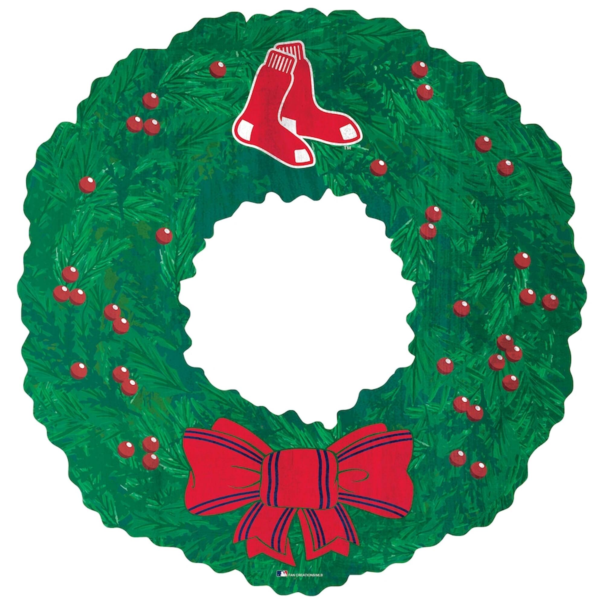Front. Fan Creations - 16'' Team Wreath Sign - Green.