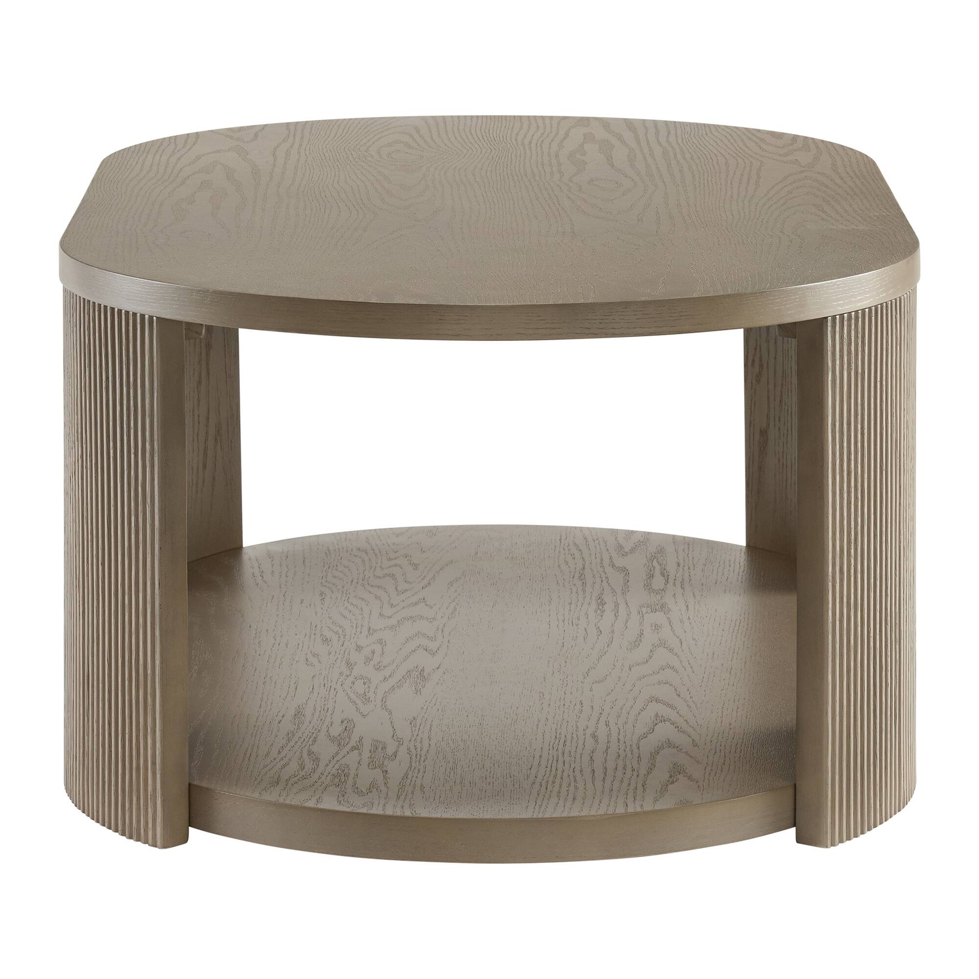 Alt View 2. ROME + OAK - ROME + OAK Euclid Coffee Table, Rustic Wood Living Room Centerpiece, Beige - Rustic Beige.
