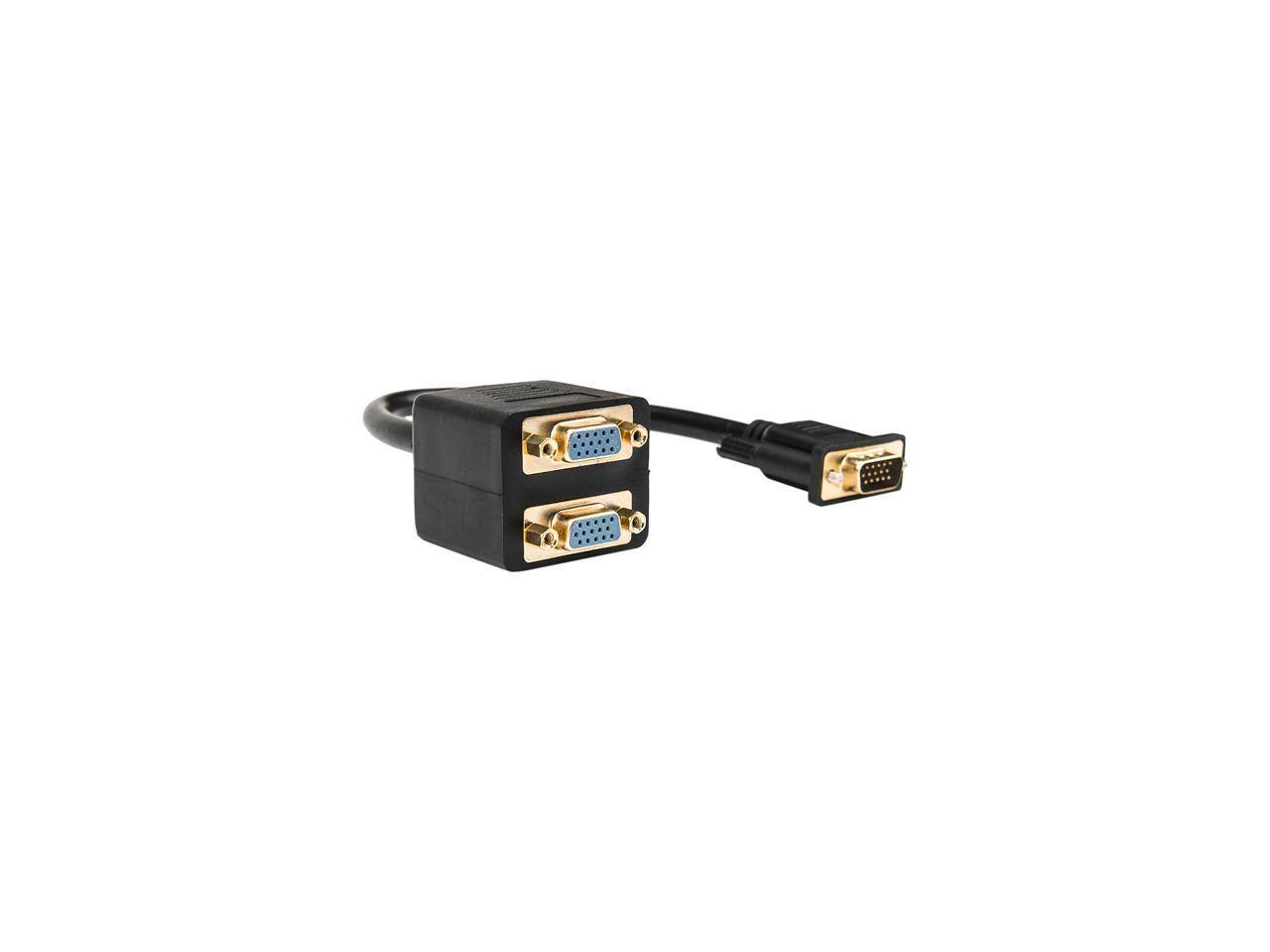 Alt View 2. Rocstor - Rocstor Premium 1 ft VGA to 2x VGA Video Splitter Cable - M/F - Black.
