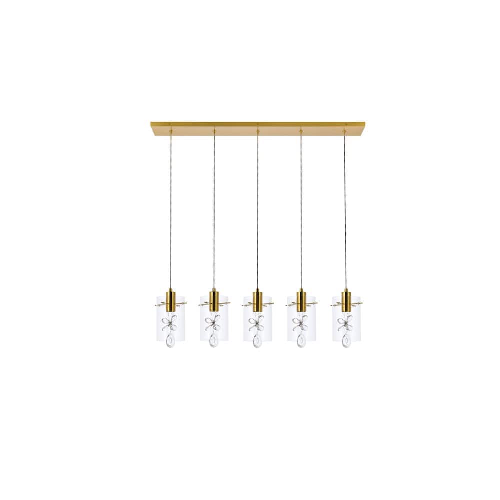 Elegant Lighting - Hana 5 Lights Pendant - Gold price history on PriceWatchPro