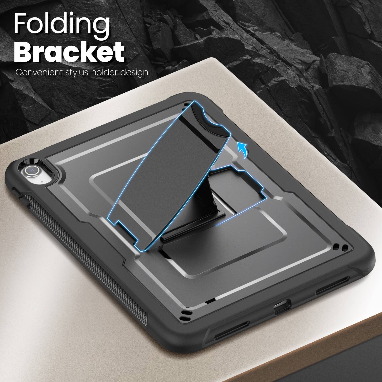 Folding Bracket  
Convenient stylus holder design