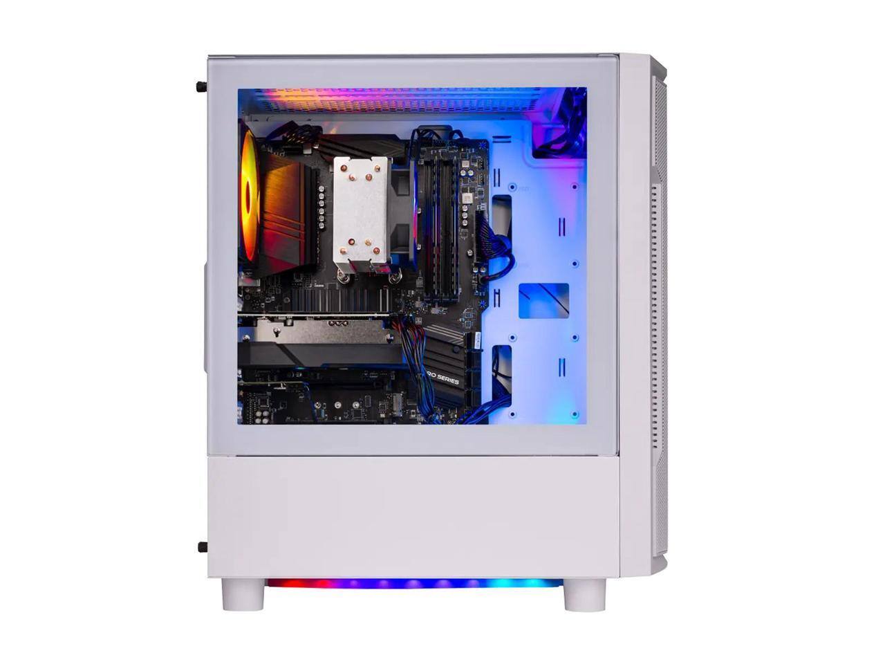 Alt View 2. Skytech Gaming - Skytech Archangel PC, AMD Ryzen 5 5500, RTX 3050 6GB, 500GB SSD, 16GB RAM, 650W PSU, Wi-Fi, Win 11 - White.