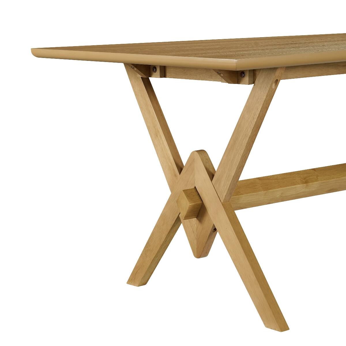 Alt View 2. Loheer - Loheer 63 inch Farmhouse Dining Table, Natural Wood Rectangular Table Seats Six - Natural.