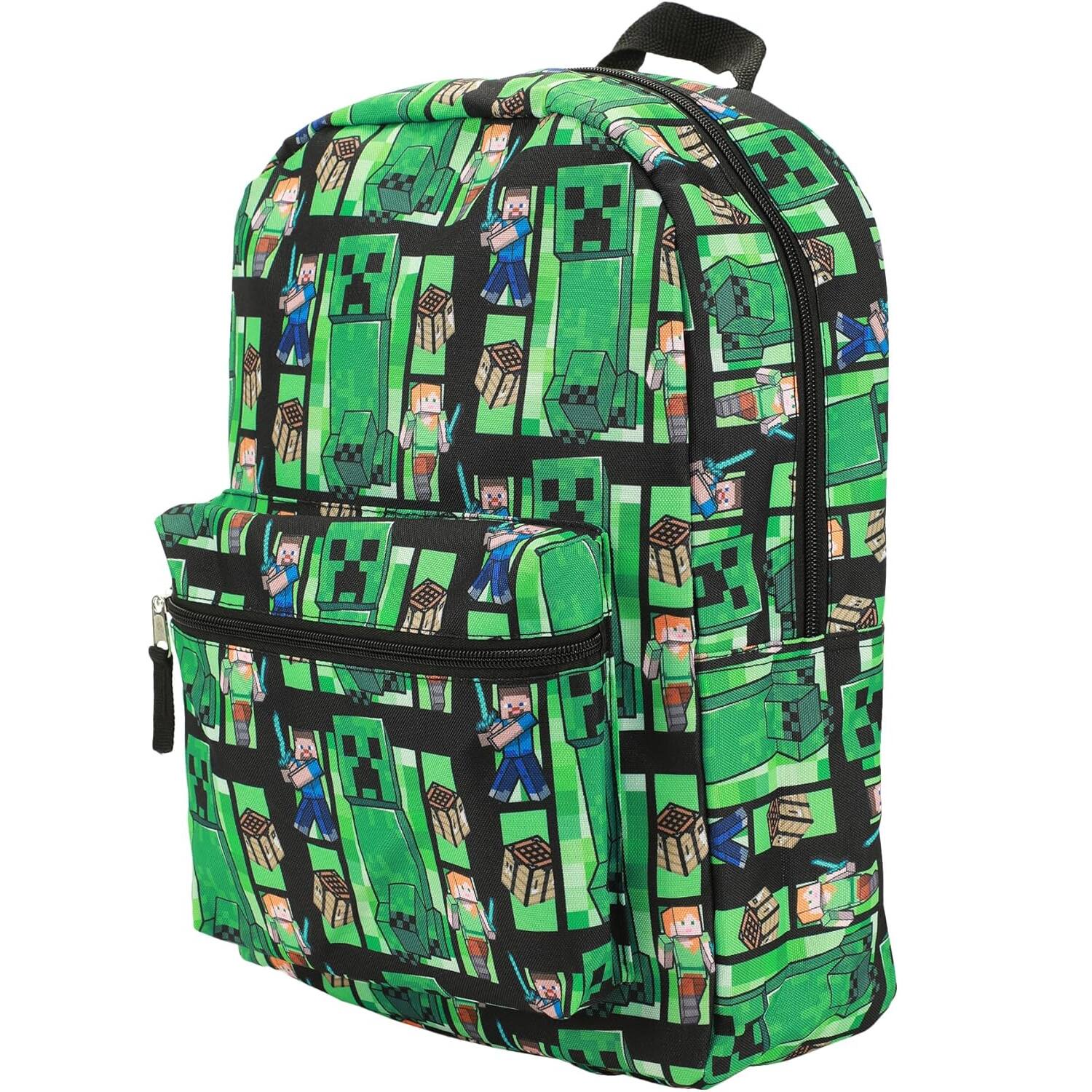 Alt View 1. Bioworld - Bioworld Minecraft Creeper All-Over Print 18" Backpack ages 3+ - Assorted Pre-Pack.