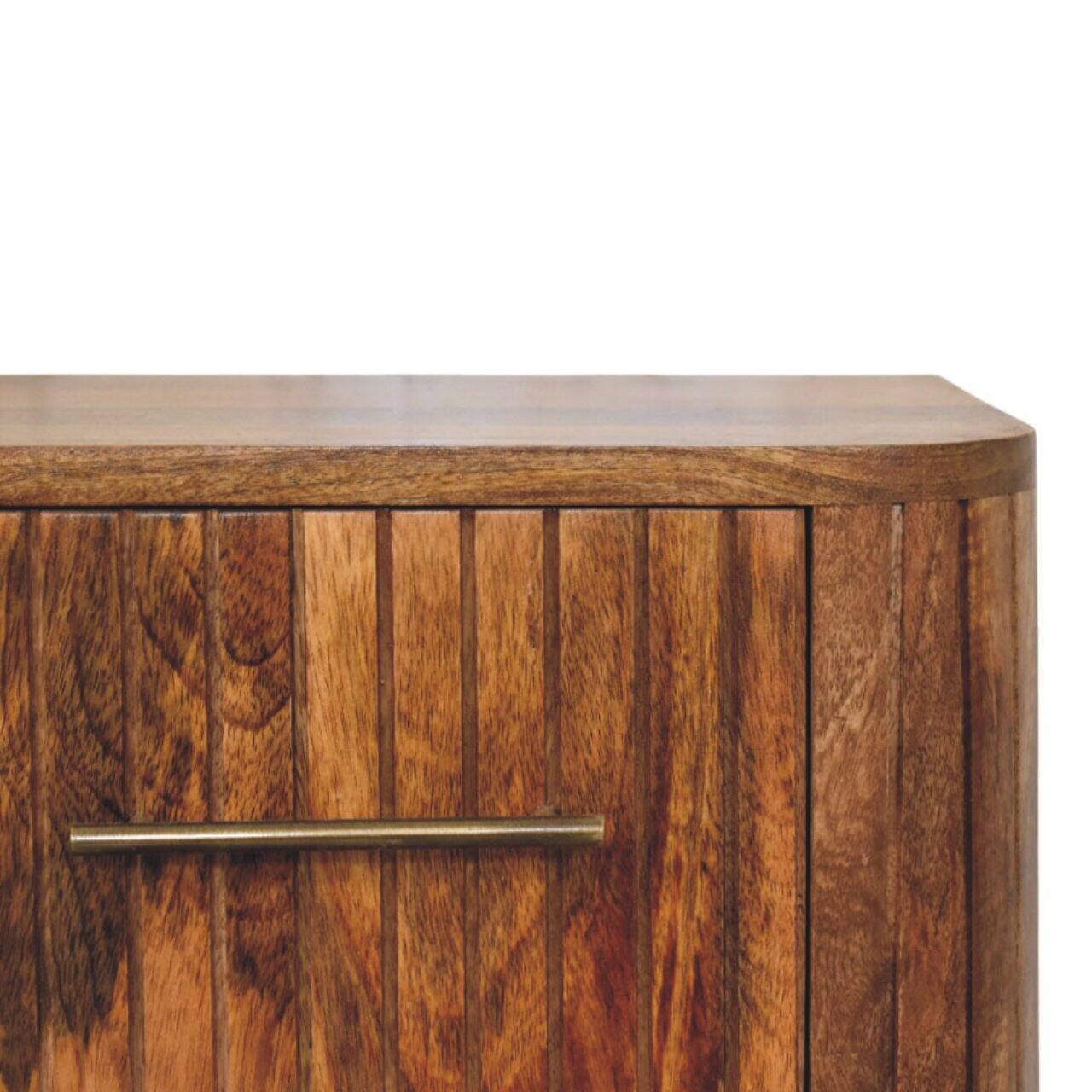 Alt View 5. Artisan Furniture - Artisan Furniture Solid Wood Fluted Bedside with Drawers - Brown.