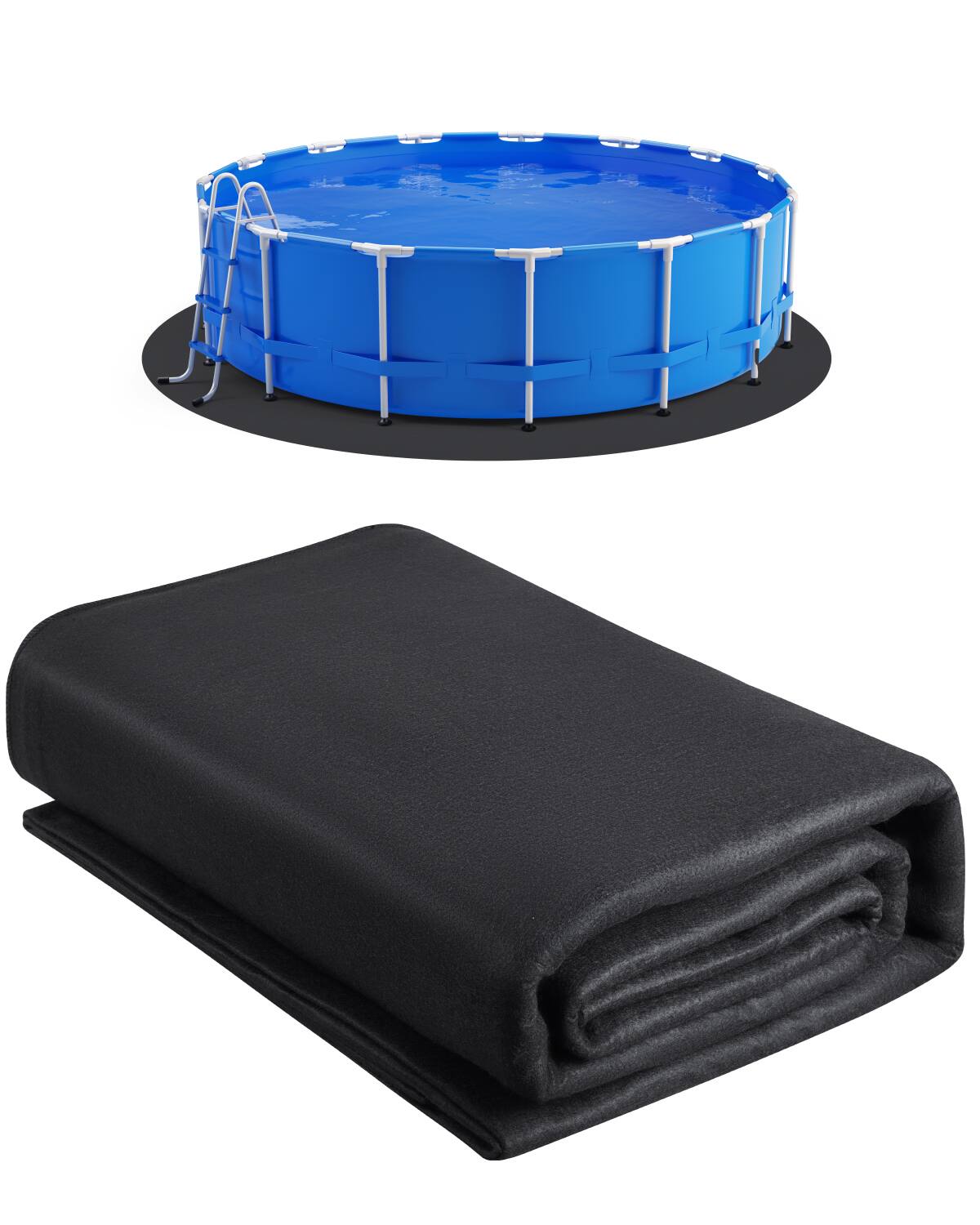 Front. VEVOR - 18ft Round Pool Liner Pad, Pool Liner Pad for Above Ground Swimming Pools, Pool-Mat Prevents Punctures - Black.