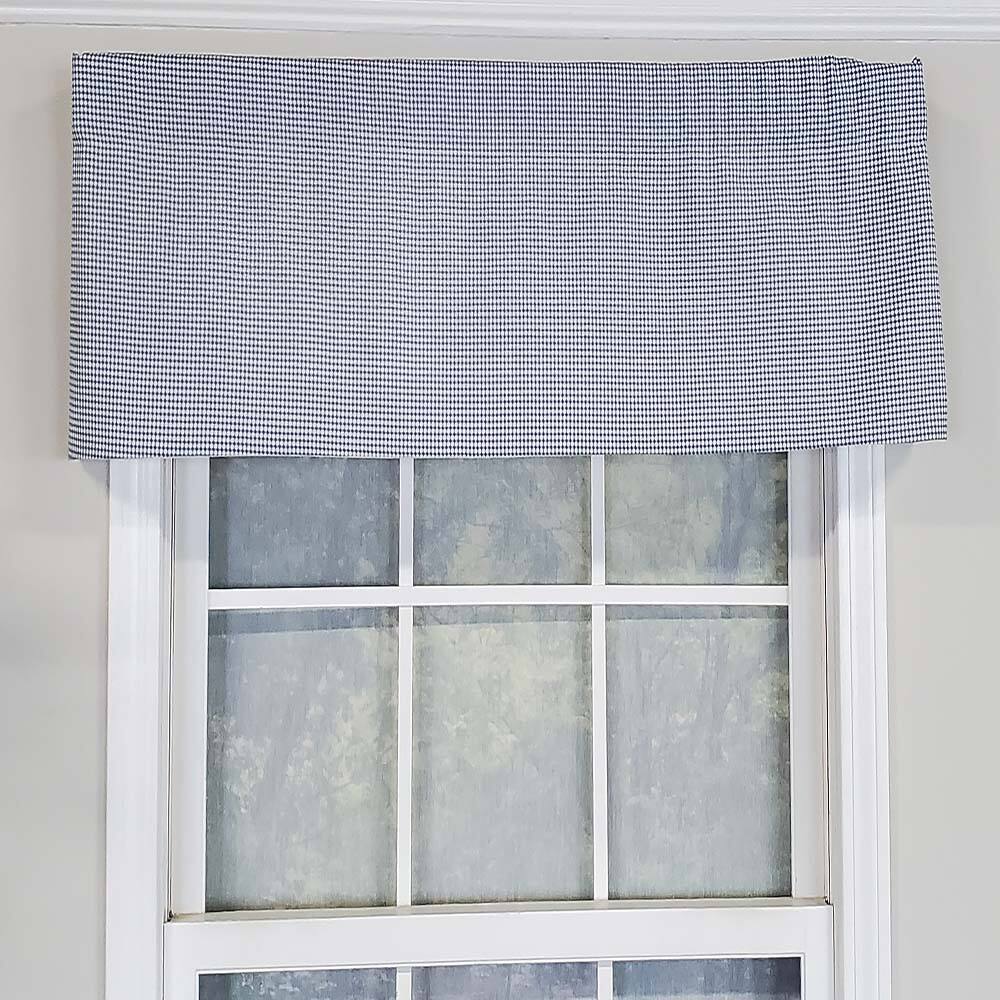 Angle. RLF Home - RLF Home Tailored Stylish Classic Small Check Croswell Window Valance 3" Rod Pocket 50" X 14" Blue - Blue.