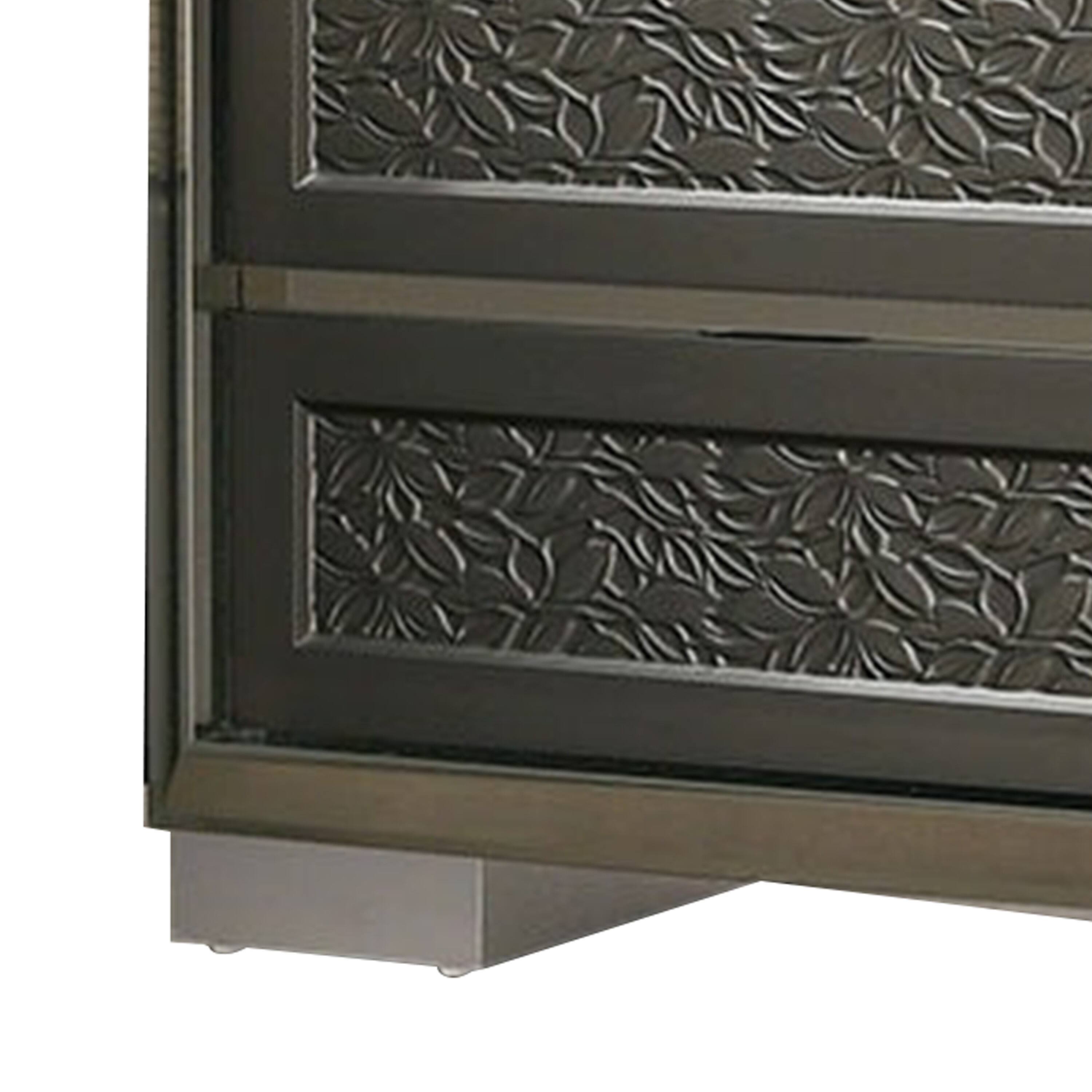 Alt View 3. Manhattan Lane - Levi Nightstand, 2 Leaf Molded Framed Drawers - Dark Gray, Taupe Gray, White.