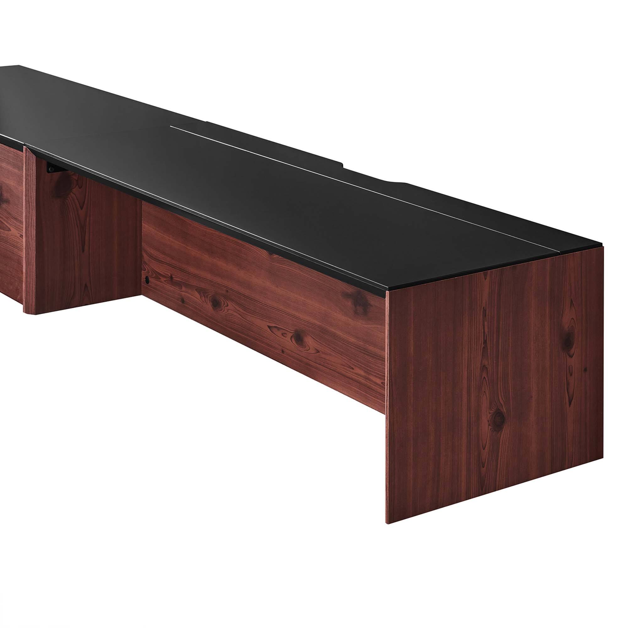Alt View 4. Modway - Kinetic 49" Wall-Mount Office Desk With Cabinet and Shelf by Modway - Black Cherry.