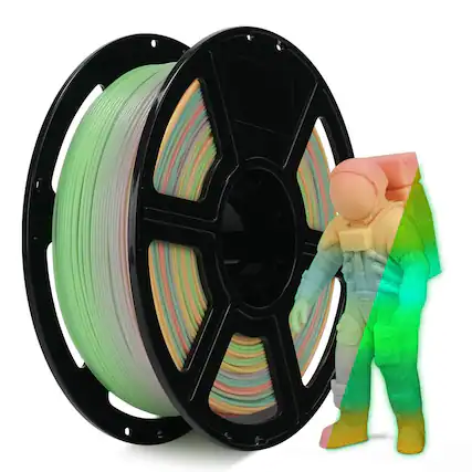 Front. Flashforge - Rapid Glow in the Dark PLA Filament 1.75mm for FDM 3D Printers, High-Speed 500mm/s, Luminous 1kg Spool - Luminous Melody.