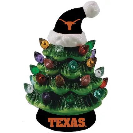 Front. Evergreen Enterprises - Texas Longhorns 8" Light Up Ceramic LED Christmas Tree - Multicolor.