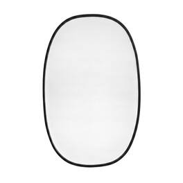 Elegant Decor - Metal Frame Oval Mirror 20x30 Inch - Black