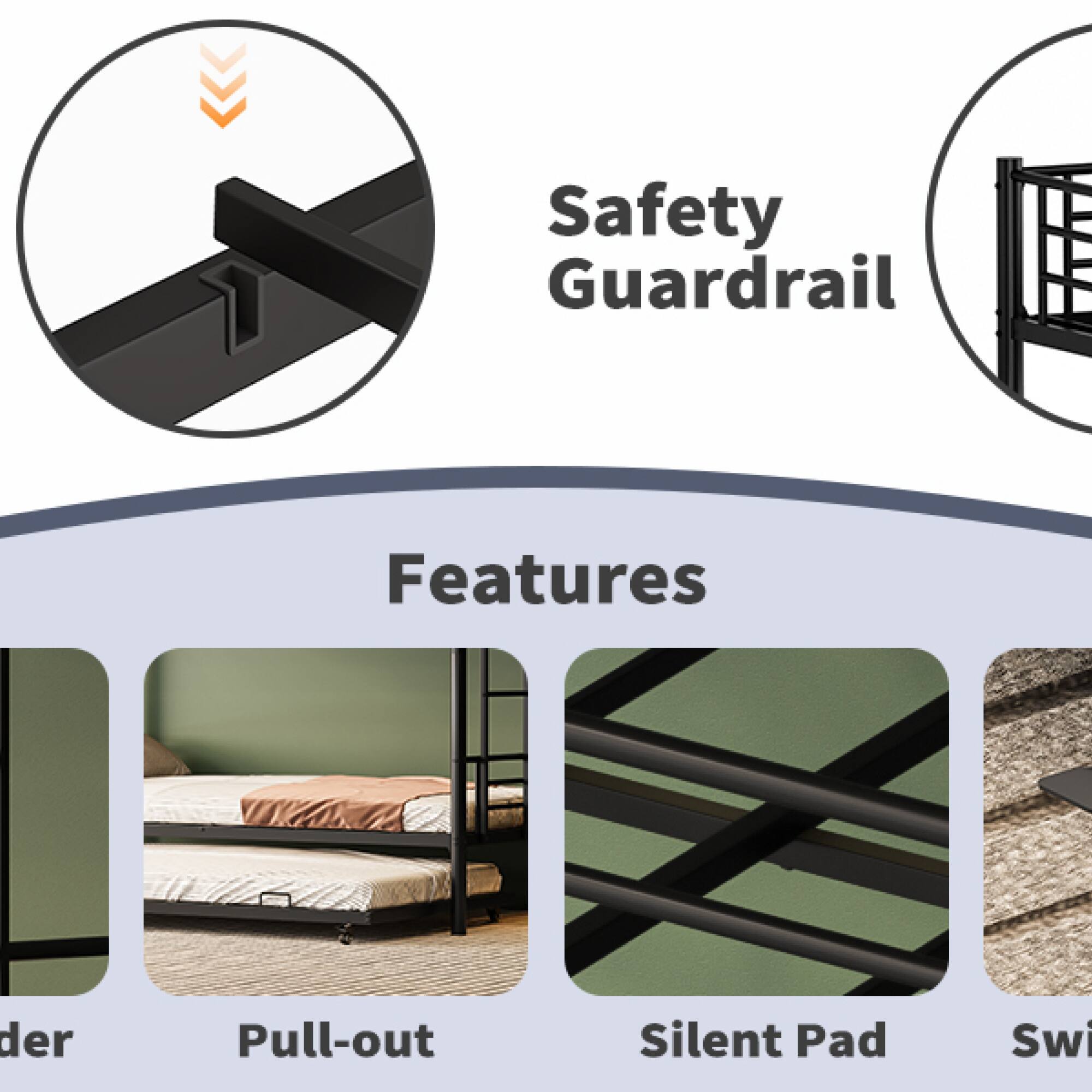 Safety Guardrail Features

- Pull-out
- Silent Pad
- Swi