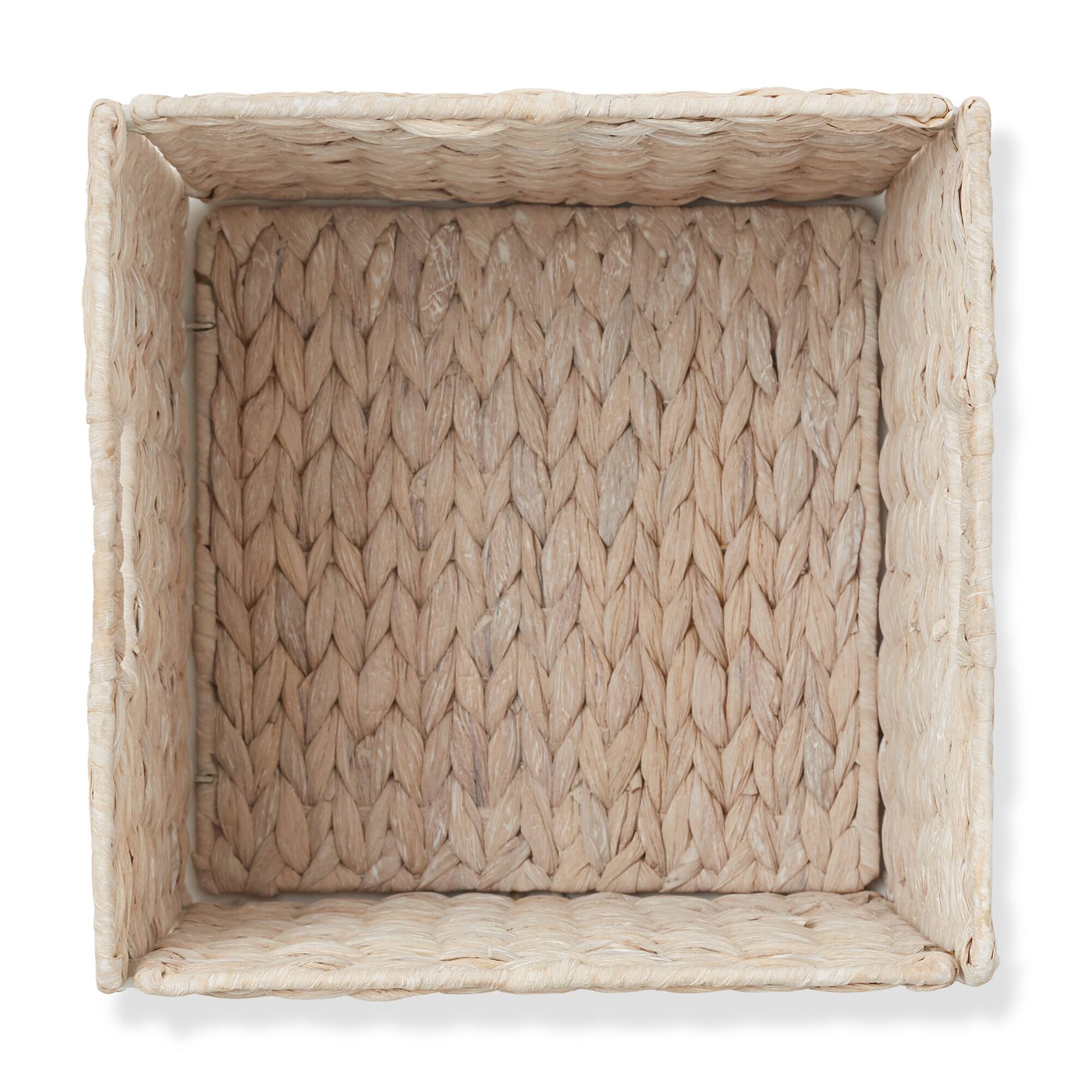 Alt View 5. Casafield - 10.5 x 10.5-in Water Hyacinth Storage Baskets  - 4 Pack - Whitewash.