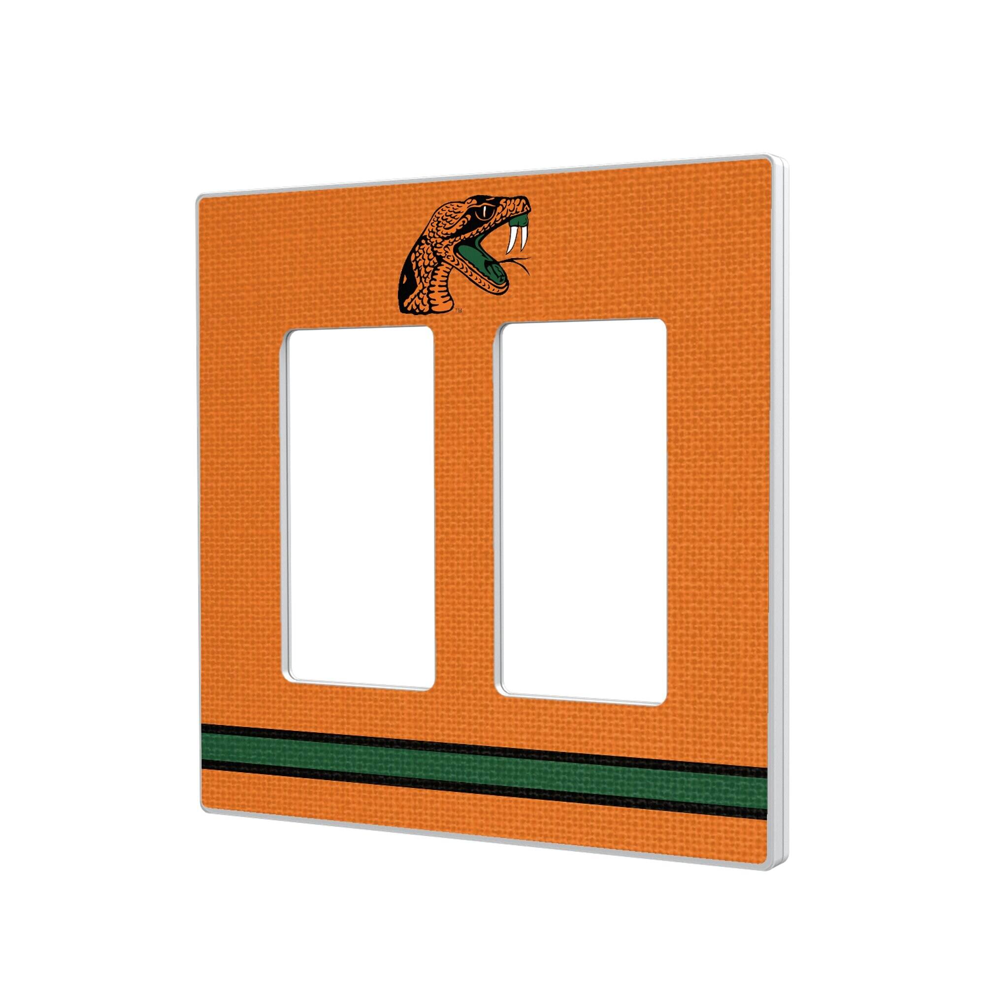 Keyscaper - Florida A&M Rattlers Stripe Design Double Rocker Lightswitch Plate - Multicolor