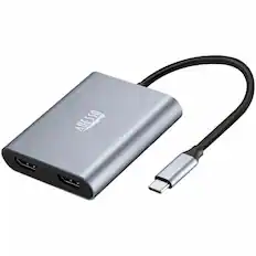 Front. Adesso - Adesso USB-C to Dual HDMI Adapter - 2 x HDMI Digital Audio/Video - Female - 1 x USB Type C - Male - 3840 x 2160 - Black.