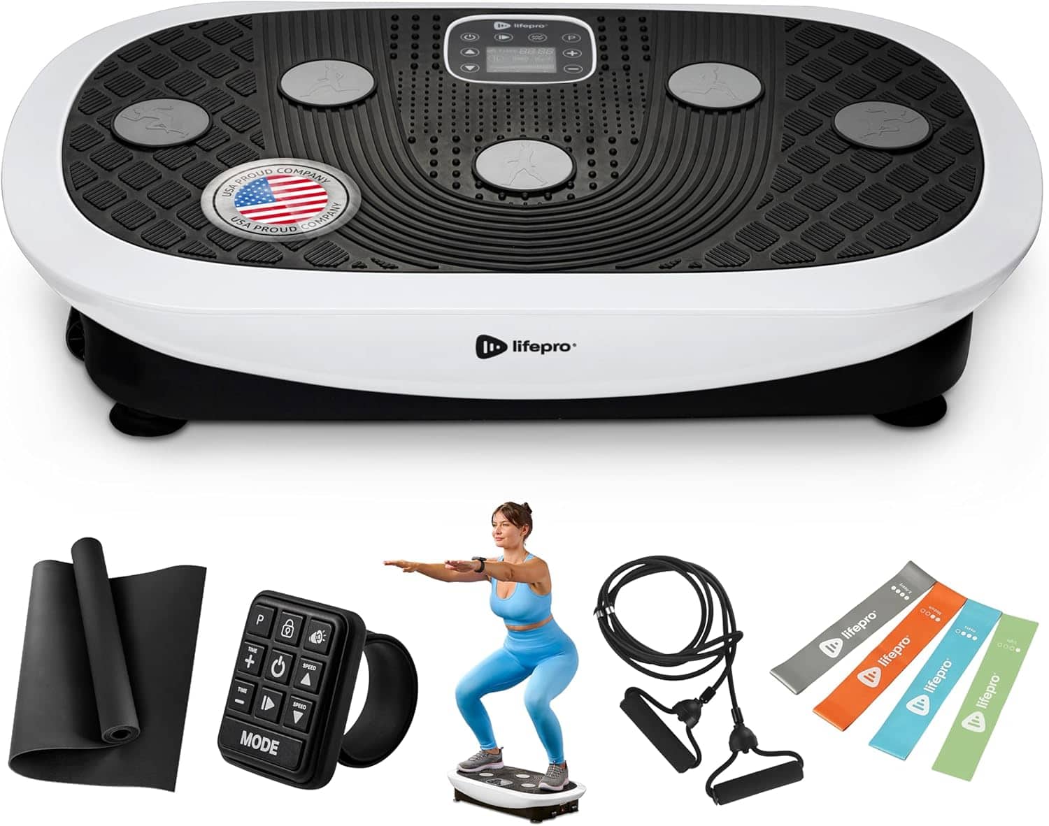 LifePro - Rumblex Plus 4D Vibration Plate Machine for Full Body Workout and Recovery - White