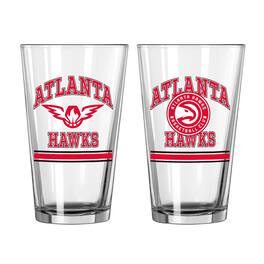 Logo Brands - Atlanta Hawks 16oz. Pint Glass Two Pack - Multicolor