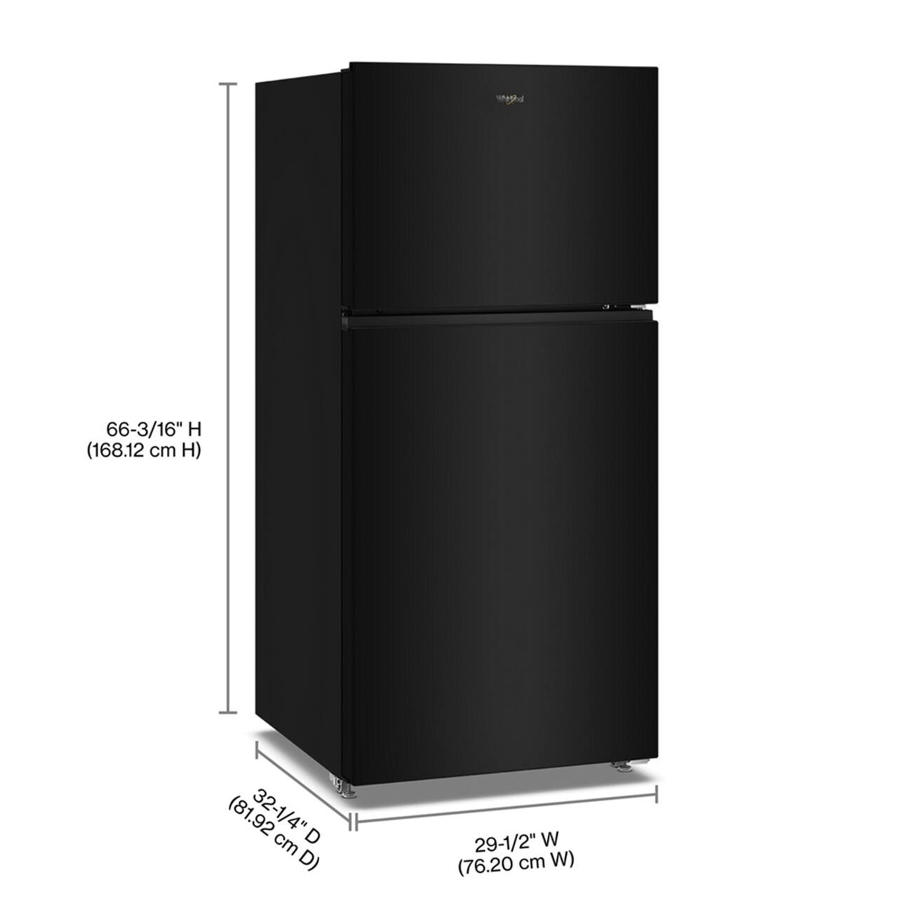 66-3/16" H (168.12 cm H)  
32-1/4" D (81.92 cm D)  
29-1/2" W (76.20 cm W)