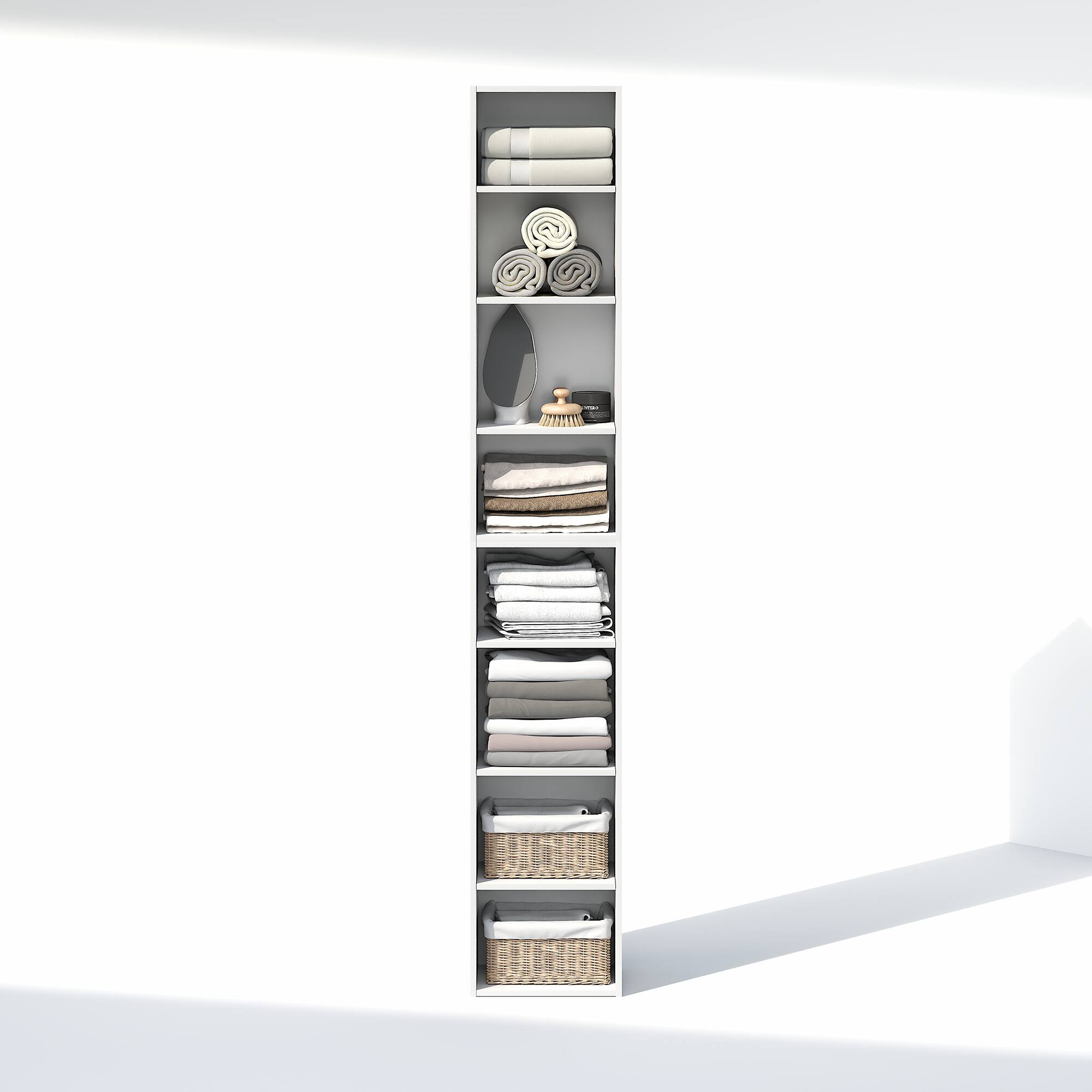 Alt View 4. Furinno - PASIR 8-Tier Closet Organizers and Storage, Adjustable Storage Organizer, Closet Storage, 12-In, for Closet, Bedroom - White.
