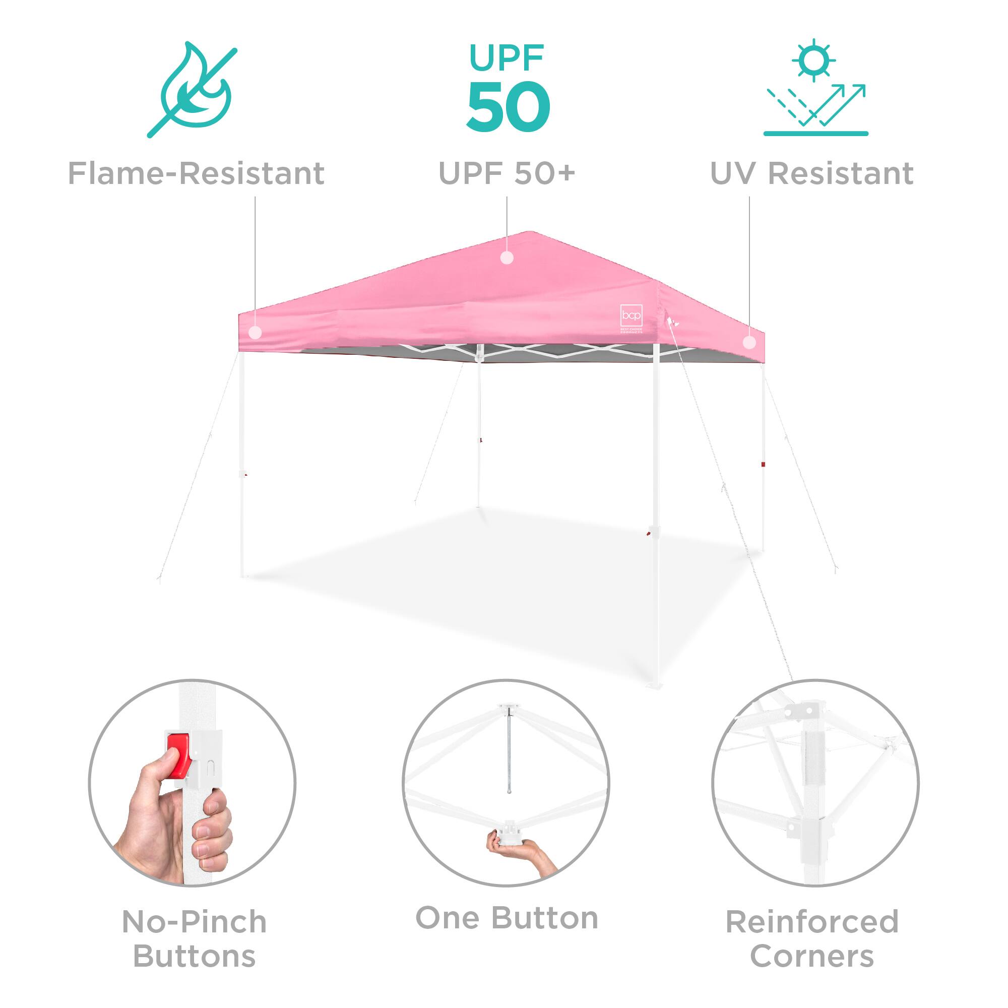 - Flame-Resistant
- UPF 50+
- UV Resistant
- No-Pinch Buttons
- One Button
- Reinforced Corners