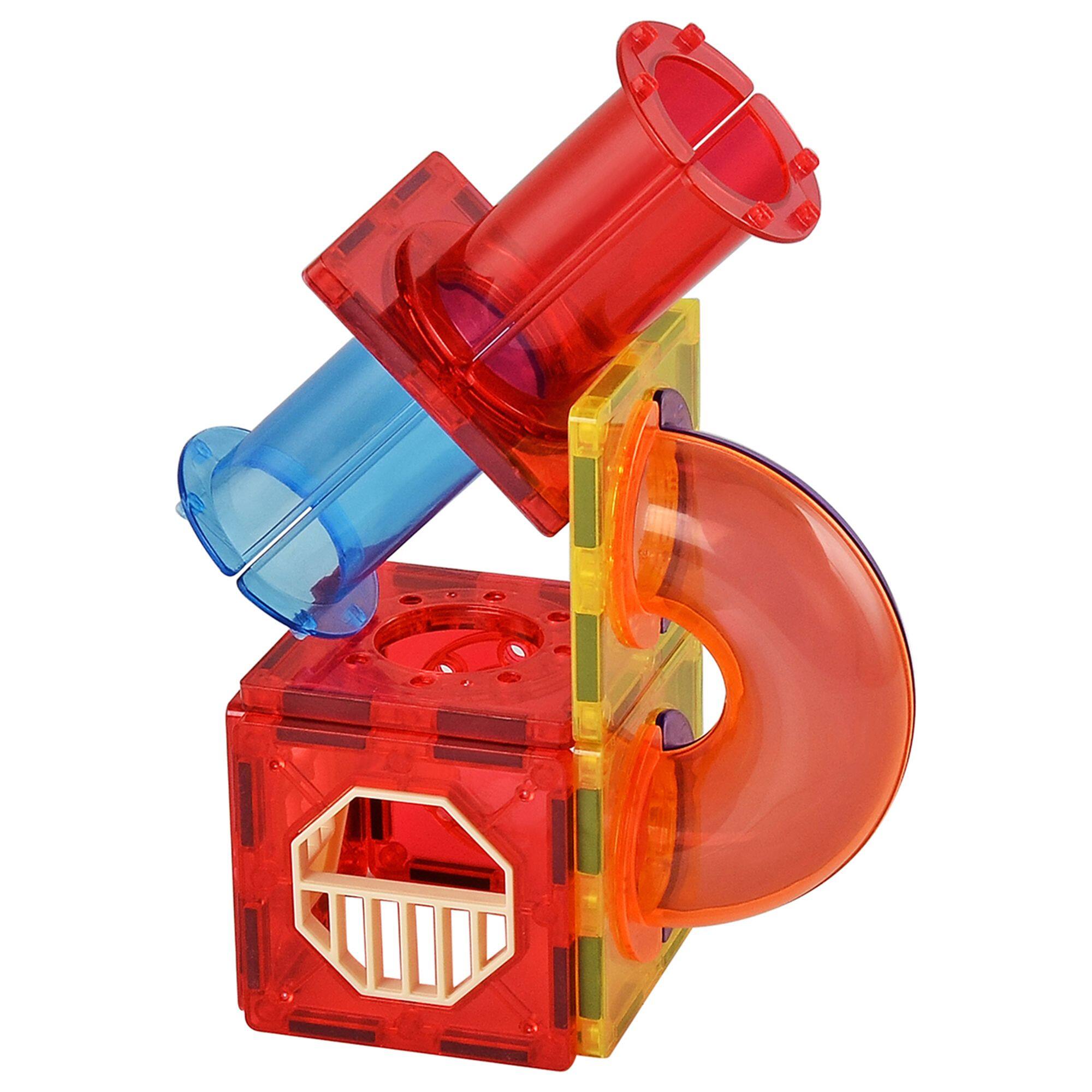 Alt View 2. Link - Link 72 Piece Kids Magnetic Building Blocks Tile 3D Construction Bright Colors Set - Creative Educational Toy - Bright Colors.