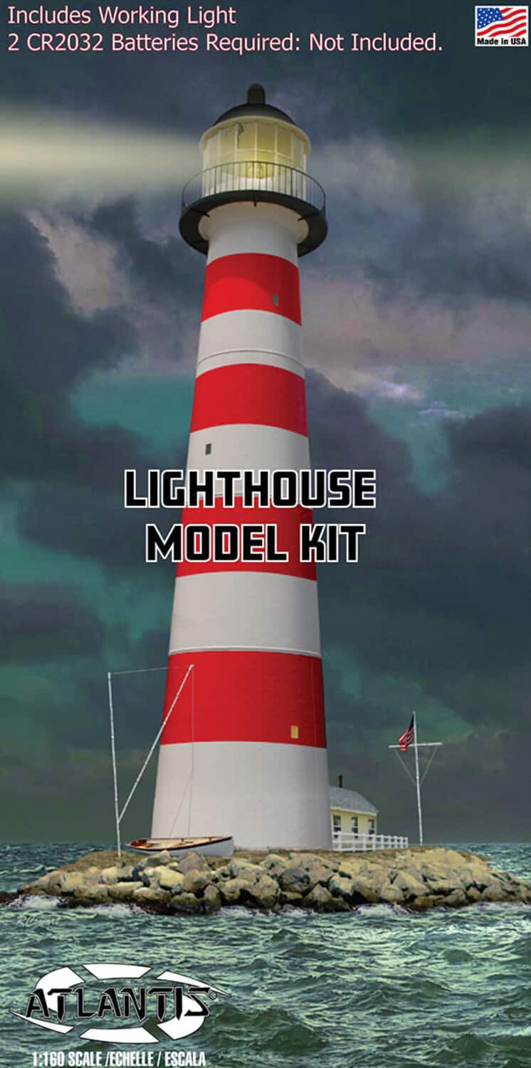 PopMarket - Atlantis - 1:160 Scale Model Kit - Lighthouse with Light and Diorama Base - COLLECTIBLES - Multicolor