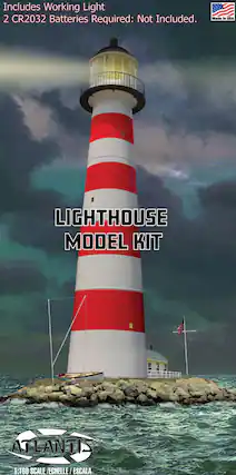 Includes Working Light
2 CR2032 Batteries Required: Not Included.
Made in USA
LIGHTHOUSE MODEL KIT
ATLANTIS
1:160 SCALE / ECHELLE / ESCALA