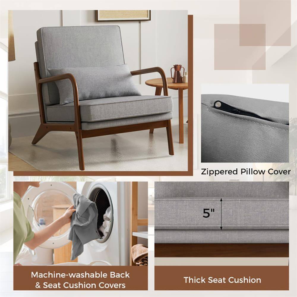 Zippered Pillow Cover  
5"  
Machine-washable Back & Seat Cushion Covers  
Thick Seat Cushion