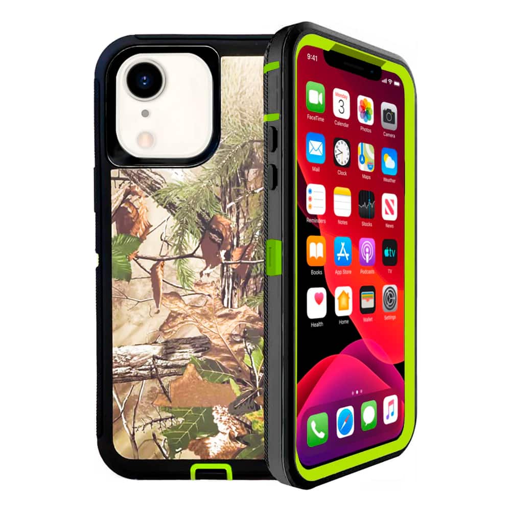 Entronix - Case Compatible with iPhone XR - Triple-Layer Heavy Duty Protection - Camouflage