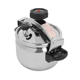Home Collection - Aluminum 3L Mini Pressure Cooker 3.17 Qt 35kpa Compact Lightweight - Silver