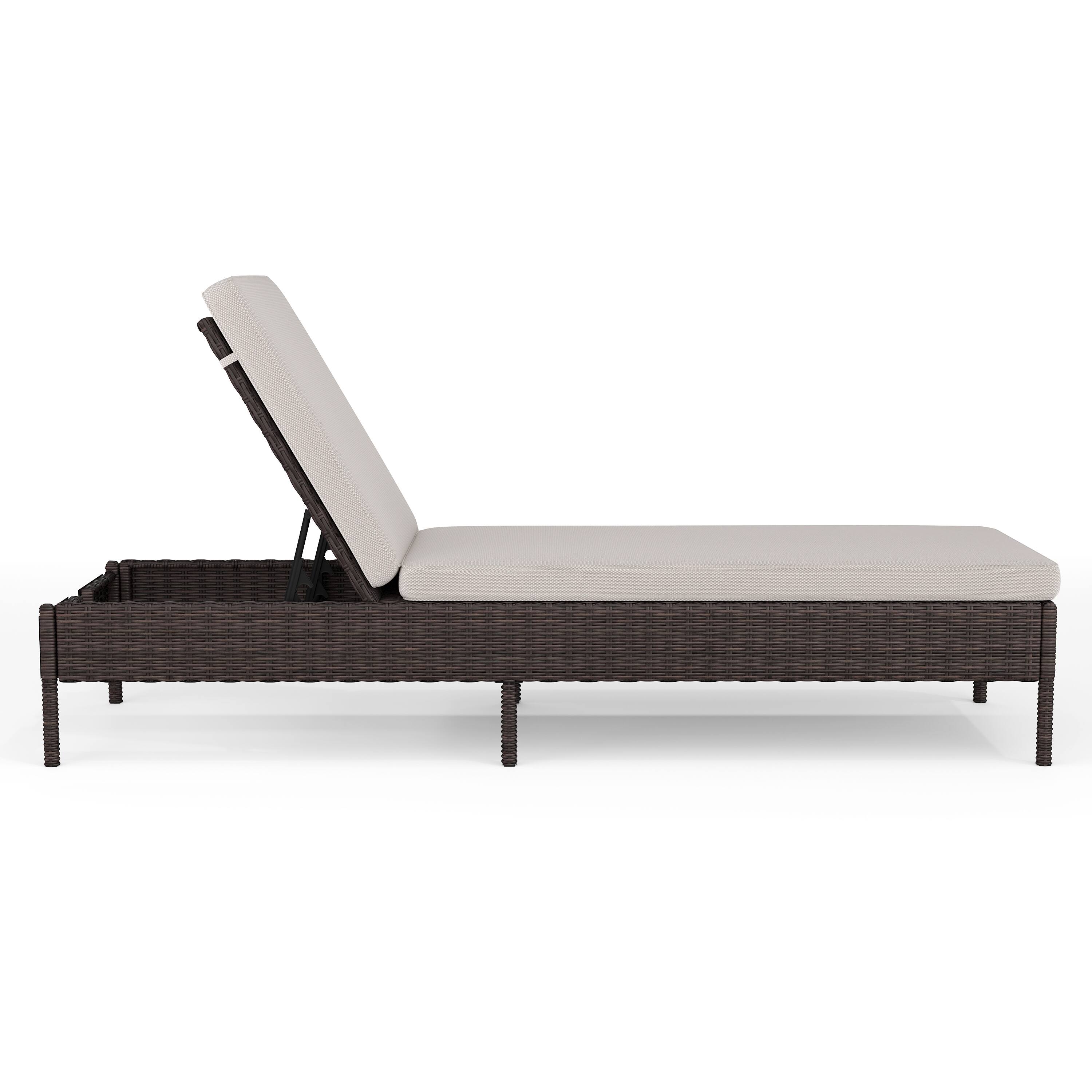 Alt View 9. Martha Stewart - Bedford Outdoor Rattan Wicker Chaise Lounge Chair with All-Weather Cushions - Brown.