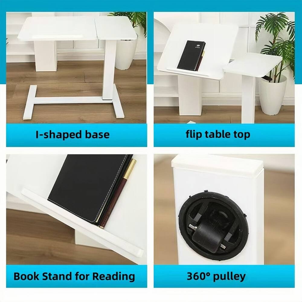 I-shaped base  
flip table top  
Book Stand for Reading  
360° pulley